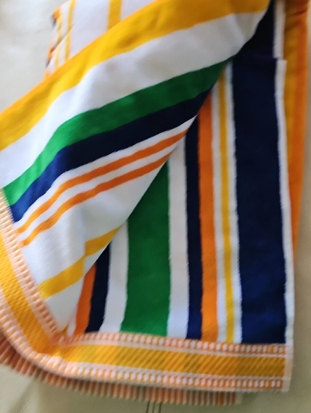 White Striped Beach Towel- Multicolor